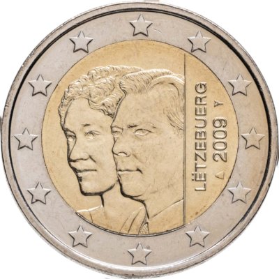 купить Люксембург 2 евро 2009 "90 лет со дня вступления на престол великой герцогини Шарлотты"