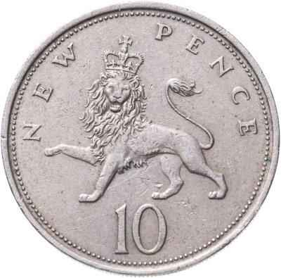 купить Великобритания 10 новых пенсов 1970