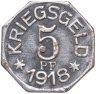 Купить Германия, Гайльдорф 5 пфеннигов 1918