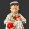 Купить Статуэтка "Маленькая хозяйка" (Узбечка с чайником), скульптор О.М. Богданова, фарфор, роспись, люстр, золочение, Дулевский фарфоровый завод (Дулёво), СССР, 1956 г.