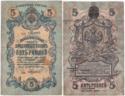 купить 5 рублей 1918 Северная Россия