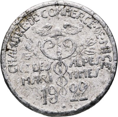 купить Франция, коммуна Ницца, нотгельд 5 сантимов 1922
