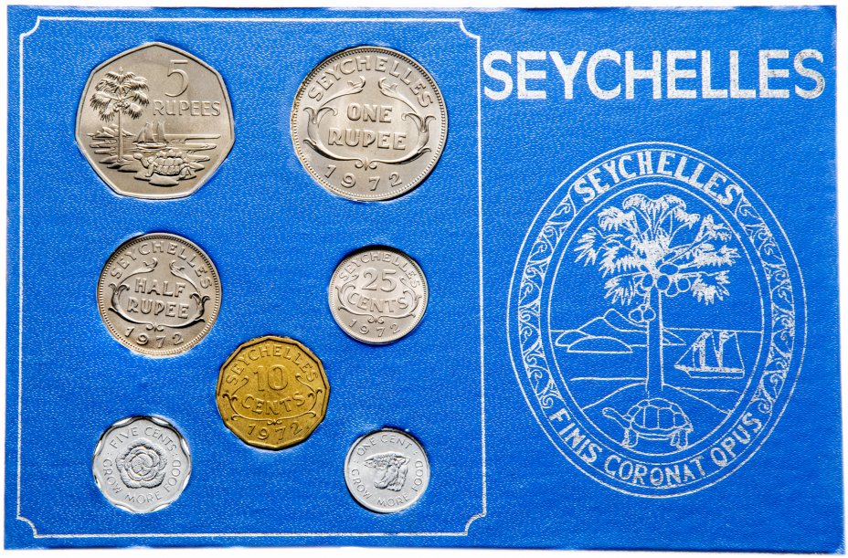 купить Сейшелы набор монет 1972-1975 (7 монет в футляре)