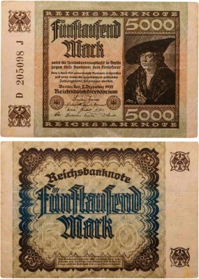 купить Германия 5000 марок 1922 (Pick 81a)