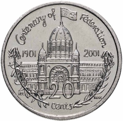 купить Австралия 20 центов 2001 "100 лет федерации"