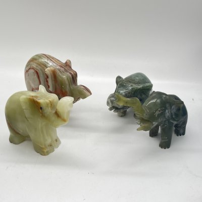 купить Набор из 4 статуэток слонов (подбор), натуральный камень, резьба, Азия, 1990-2010 гг.