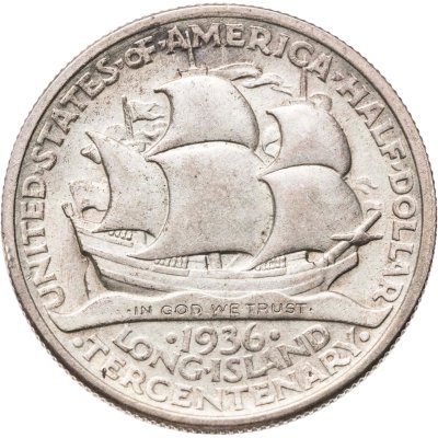 купить США 50 центов (1/2 доллара, half dollar) 1936 "300 лет Лонг-Айленду"