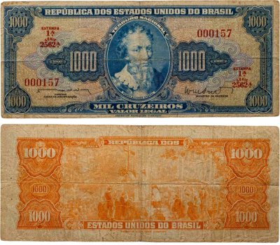 купить Бразилия 1000 крузейро 1955