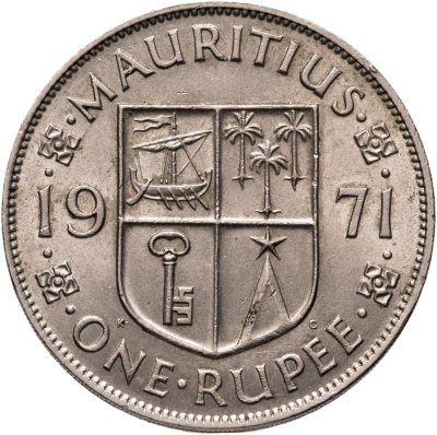 купить Маврикий 1 рупия (rupee) 1971 С жёлобом на гурте