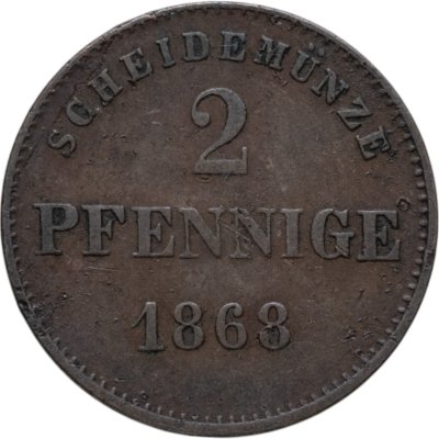 купить Германия, Саксен-Мейнинген 2 пфеннига 1868