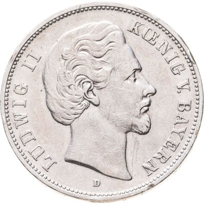 купить Германская Империя, Бавария 5 марок (mark) 1875 D