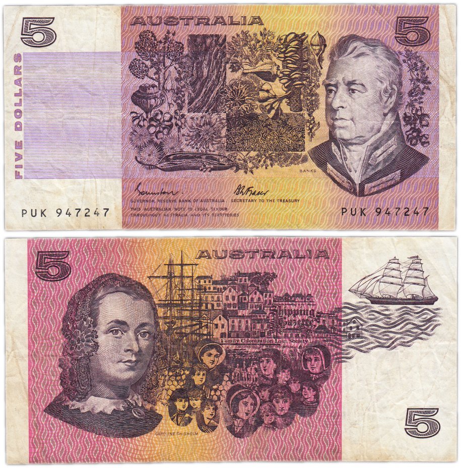 купить Австралия 5 долларов 1985 (Pick 44е)