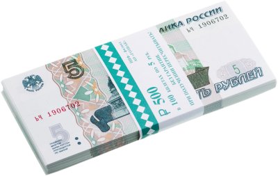 купить 5 рублей 2023 (НОВЫЙ выпуск образца 1997) серия ьч (корешок 100шт, номера не по порядку) [ПРЕСС]