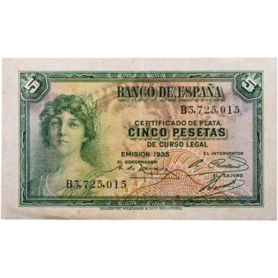купить Испания 5 песет 1935 года (Pick 85a(2)