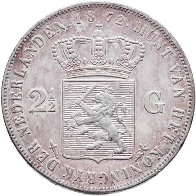 купить Нидерланды 2 1/2 гульдена (gulden) 1872