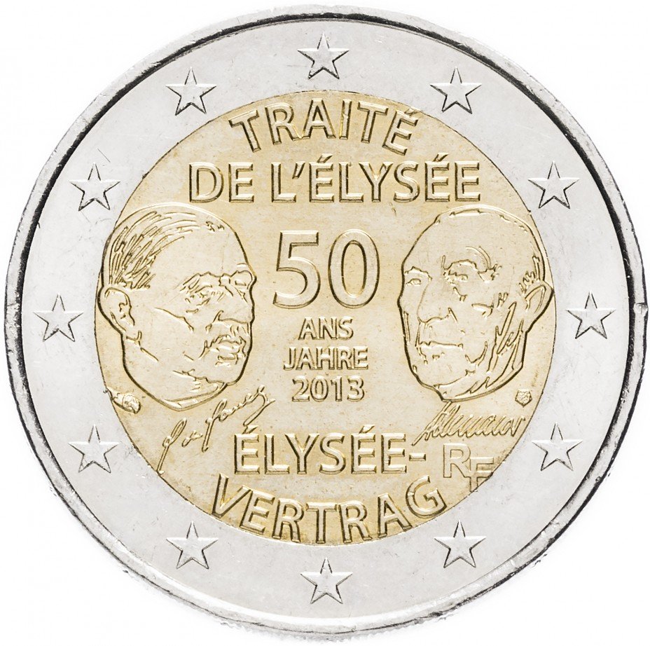купить Франция 2 евро 2013 "50-летие Елисейского договора"
