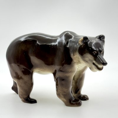 купить Статуэтка "Бурый медведь", фарфор, аэрография, Ленинградский фарфоровый завод (ЛФЗ), Россия, 1991-2005 гг.