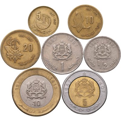 купить Марокко, набор из 7 монет 1987-1995