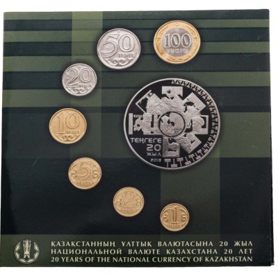 купить Казахстан Набор миниатюрных монет 2013 г «20 лет национальной валюте» в буклете