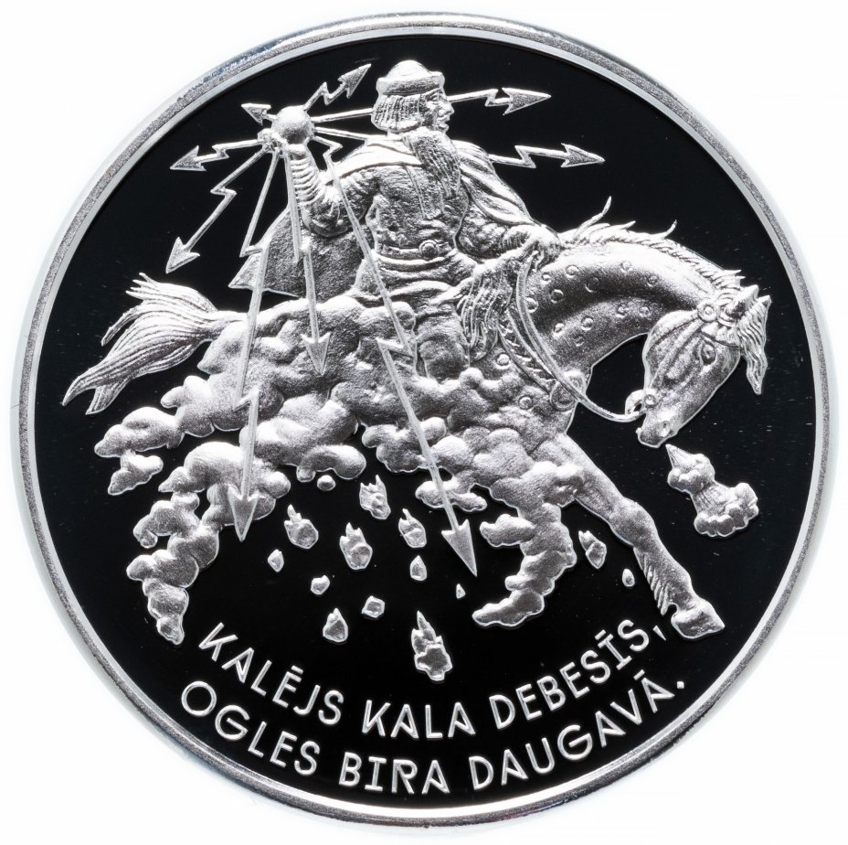 купить Латвия серебряные 5 евро 2017 Proof "В небесах кузнец ковал"