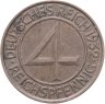 Купить Германия 4 рейхспфеннига (reichspfennig) 1932 A  знак монетного двора "A" — Берлин