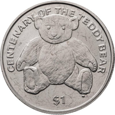 купить Британские Виргинские острова 1 доллар (dollar) 2002 "100 лет плюшевому мишке"