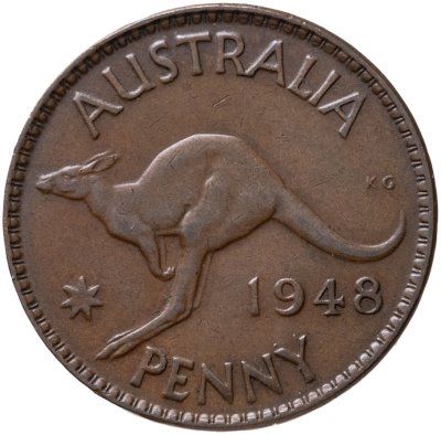 купить Австралия 1 пенни (penny) 1948 без точки