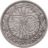 Купить Германия 50 рейхспфеннигов (reichspfennig) 1927, знак монетного двора "F" — Штутгарт