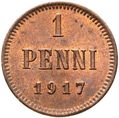 купить 1 пенни (penni) 1917, монета для Финляндии