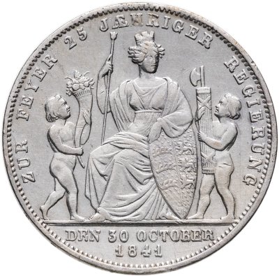 купить Германия, Вюртемберг 1 гульден 1841 "25 лет правлению Короля Вильгельма I"