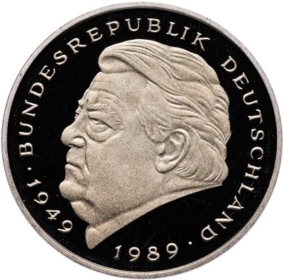 купить Германия (ФРГ) 2 марки 1995 J "Франц Йозеф Штраус, 40 лет Федеративной республике"