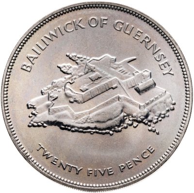 купить Гернси 25 пенсов (pence) 1977 "25 лет правления Королевы Елизаветы II"