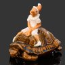 Купить Статуэтка "Буратино на черепахе", керамика, поливы, Гжельский керамический завод, СССР, 1950-1960 гг.
