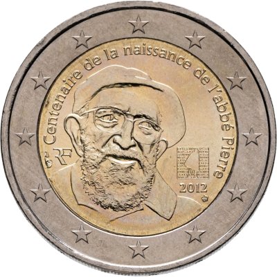 купить Франция 2 евро (euro) 2012 "100 лет со дня рождения аббата Пьера"