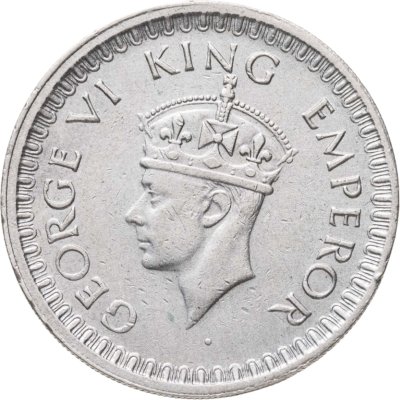 купить Индия (Британская) 1/2 рупии (rupee) 1943 • знак монетного двора: "•" - Бомбей