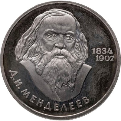 купить 1 рубль 1984 150-летие со дня рождения русского химика Д. И. Менделеева новодельный выпуск