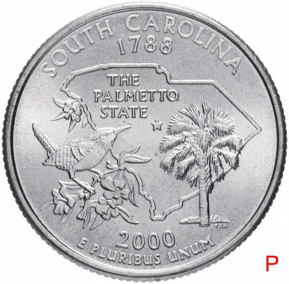 купить США 1/4 доллара (квотер, 25 центов) 2000 P "Штат Южная Каролина"