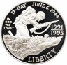Купить США набор из 2х монет 1 доллар и 50 центов 1995 "50 лет победы во Второй мировой войне" в подарочной коробке с сертификатом