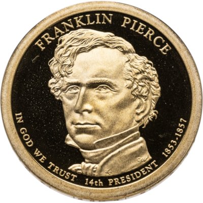 купить США 1 доллар (dollar) 2010 S Франклин Пирс (14-ый Президент США), знак монетного двора "S" - Сан-Франциско