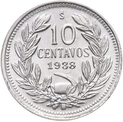 купить Чили 10 сентаво (centavos) 1938