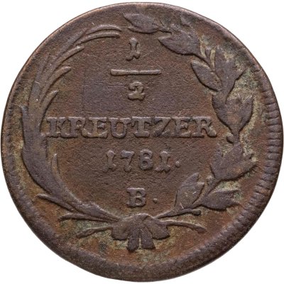 купить Австрия 1/2 крейцера 1781