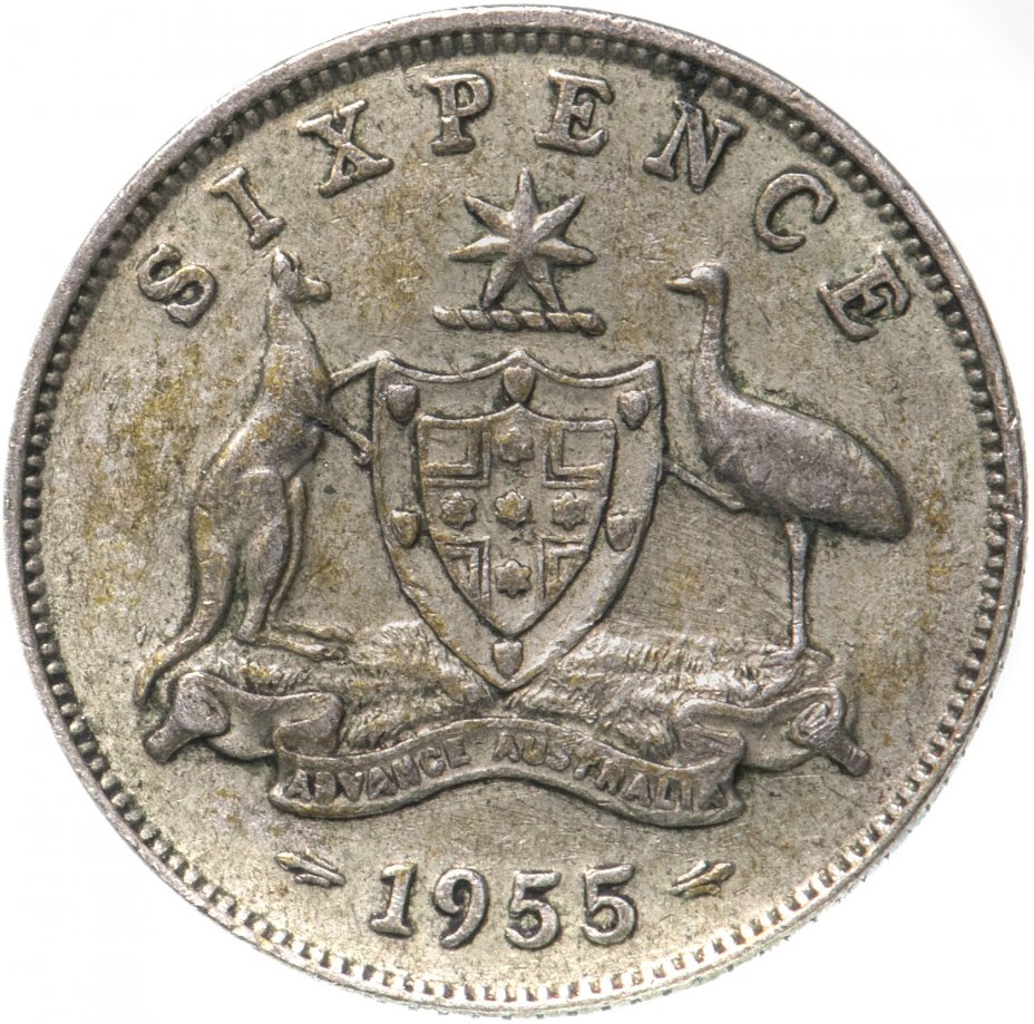 купить Австралия 6 пенсов (pence) 1955
