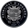 Купить Андорра 10 динеров 2007 Proof "Хелискайтинг - Горные лыжи (Вертолет) Xtreme Экстремальные виды спорта"