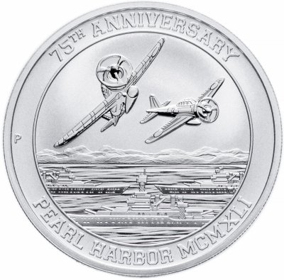купить Тувалу 1 доллар (Dollar) 75th Anniversary of Pearl Harbor (75-летие Перл-Харбора)