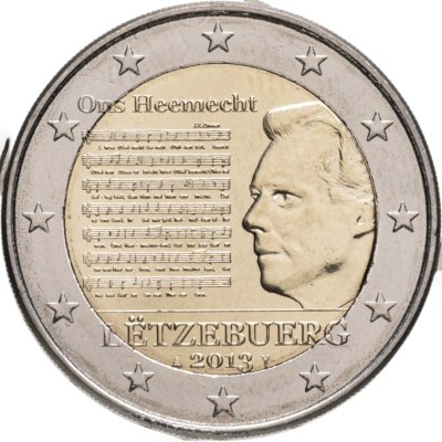 купить Люксембург 2 euro (евро) 2013 Национальный Гимн