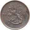 Купить Финляндия 25 пенни (pennia) 1943  Медь /коричневый цвет/