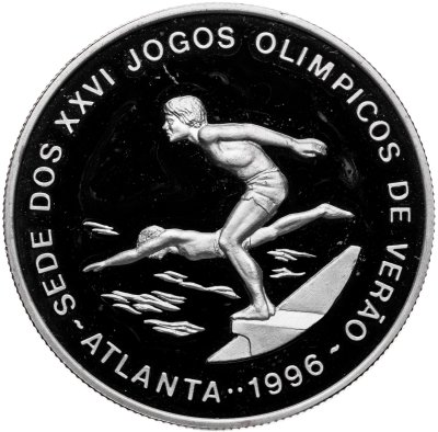 купить Сан-Томе и Принсипи 1000 добр (dobras) 1996 "XXVI летние Олимпийские Игры, Атланта 1996 - Плавание"
