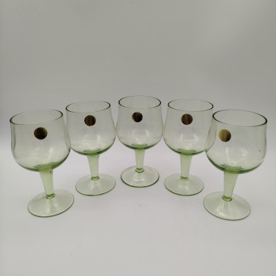 купить Набор из 5-ти бокалов зелёного цвета, стекло, СССР, 1970-1990 гг.