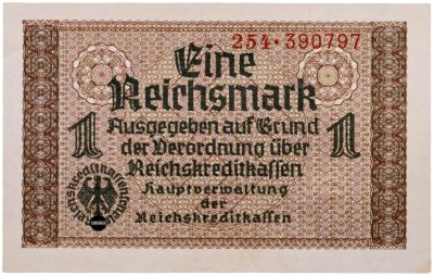 купить Германия 1 рейхсмарка (reichsmark) 1940-1945 "Немецкие оккупационные территории"