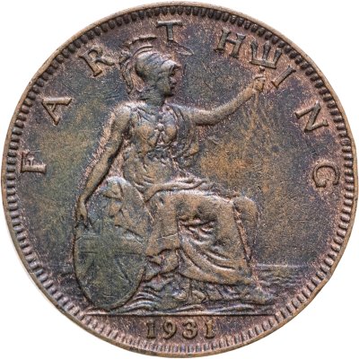 купить Великобритания 1 фартинг (farthing) 1931